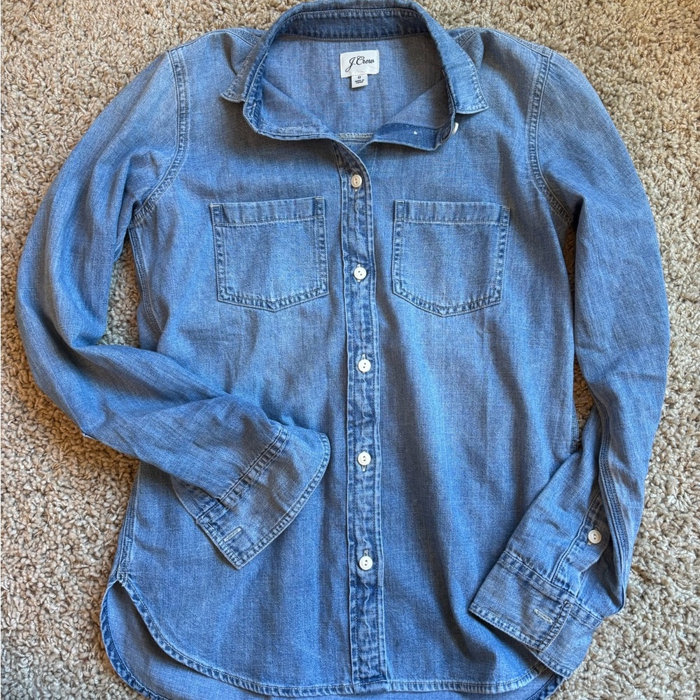 J. Crew Classic Blue Button-Up Shirt